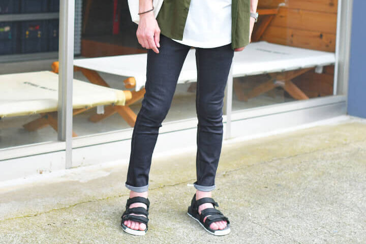 ワンウォッシュデニムスキニーパンツ