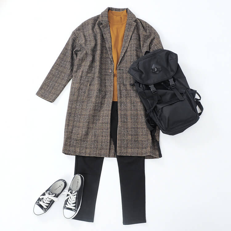 メンズにおすすめのブラウンアウター×イエロー系コーデ