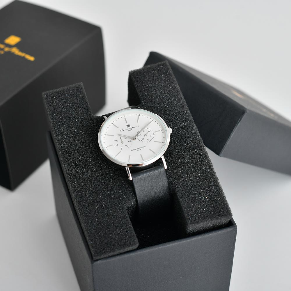 Salvatole Marra シンプル腕時計 本革ベルト/aa1548-