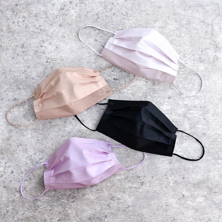 【SALE/返品交換不可】7枚入り 接触冷感 不織布マスク 血色カラー