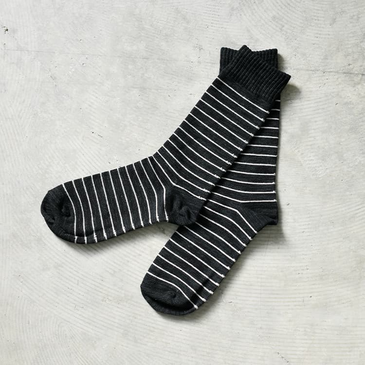 爽やか細ボーダー ソックス 靴下 【返品交換不可】