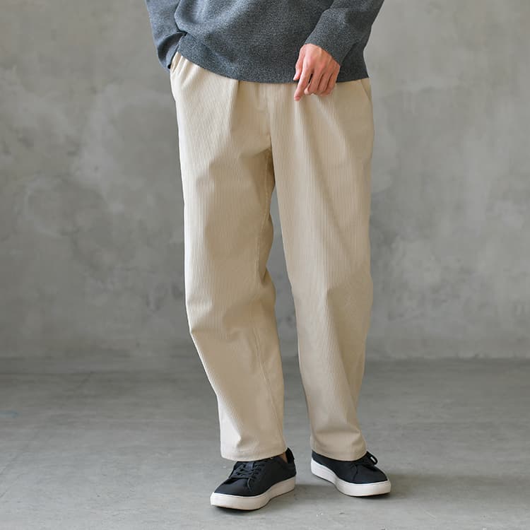 【OUTLET/返品交換不可】コーデュロイセミワイドパンツ
