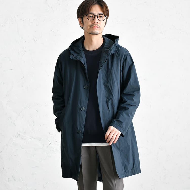 【OUTLET/返品交換不可】撥水 フード付きロングコート