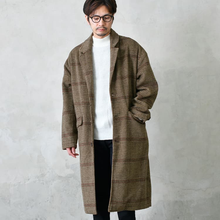柄チェスターコート オーバーサイズ