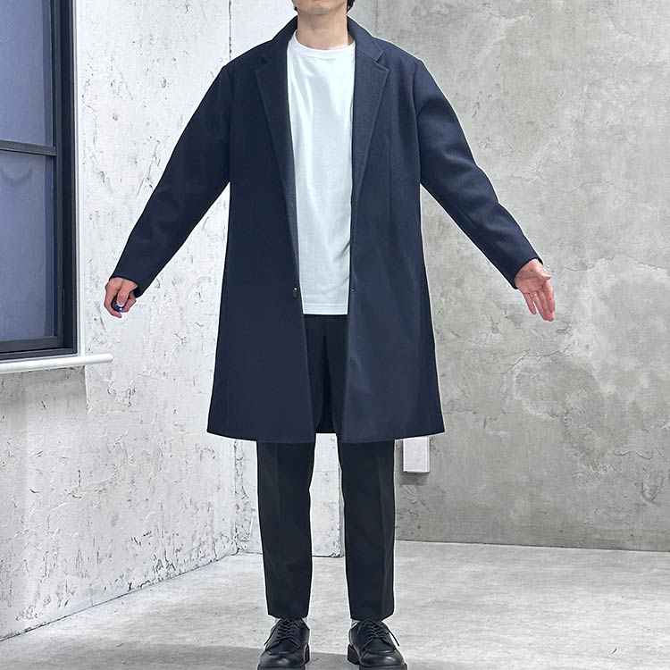 DAKS ネイビー かん高く チェスターコート Lサイズ