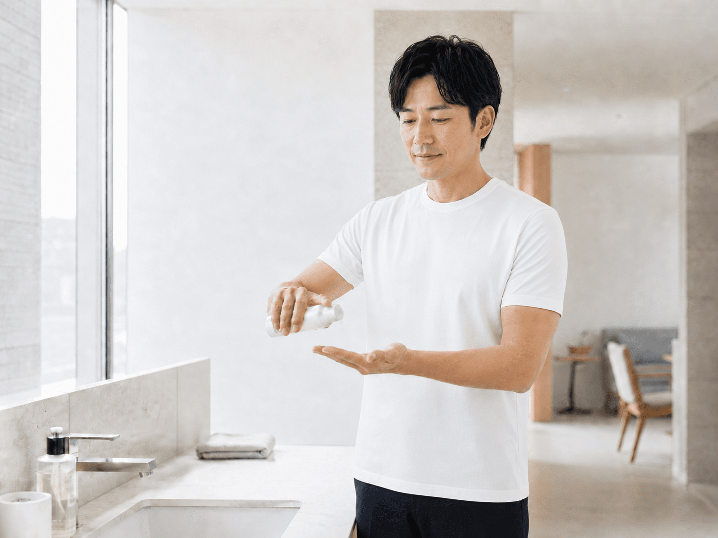出社前の朝に使うシーンの写真