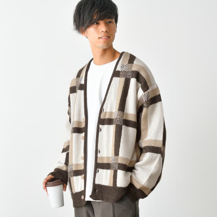 ジャガード ニット カーディガン