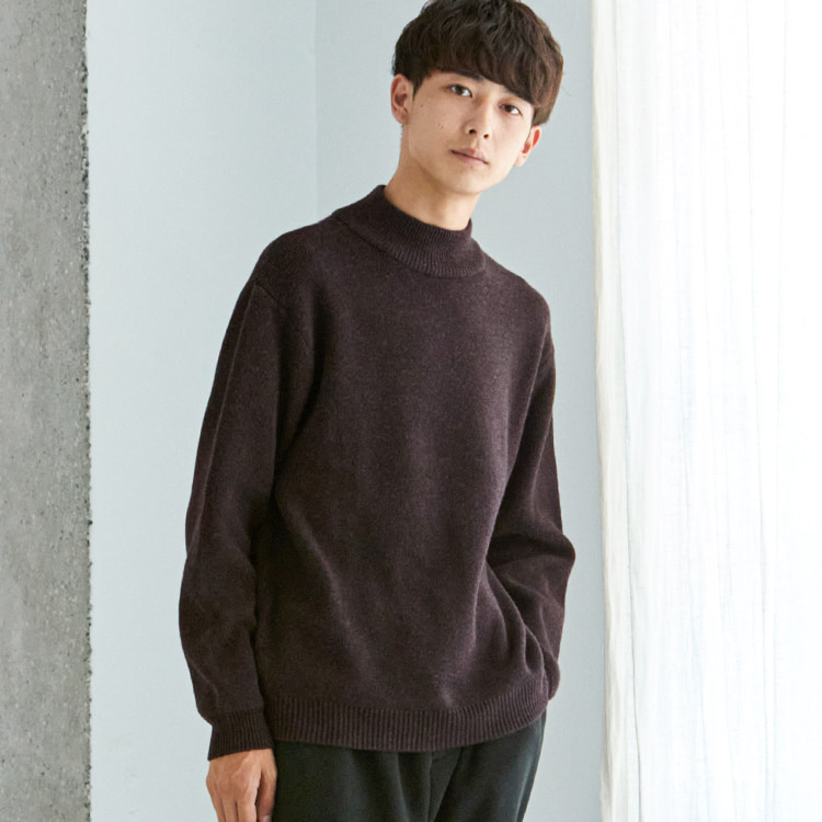 大人のハーフタートルネックニット セーター