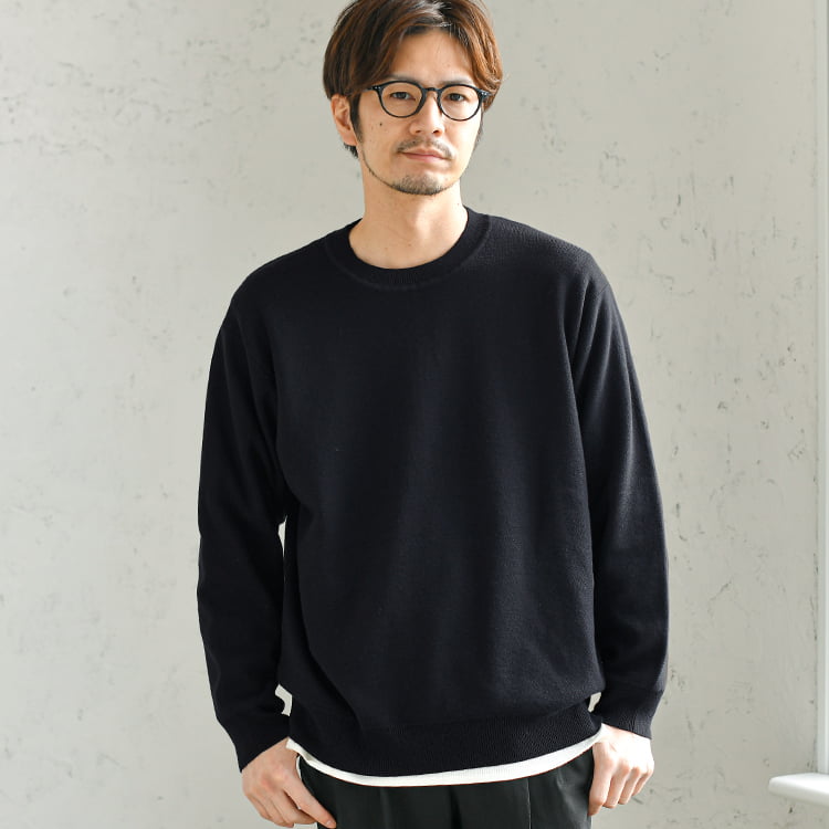 お手入れかんたん ハーフミラノリブ 春ニット