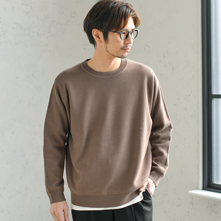 お手入れかんたん ハーフミラノリブ 春ニット