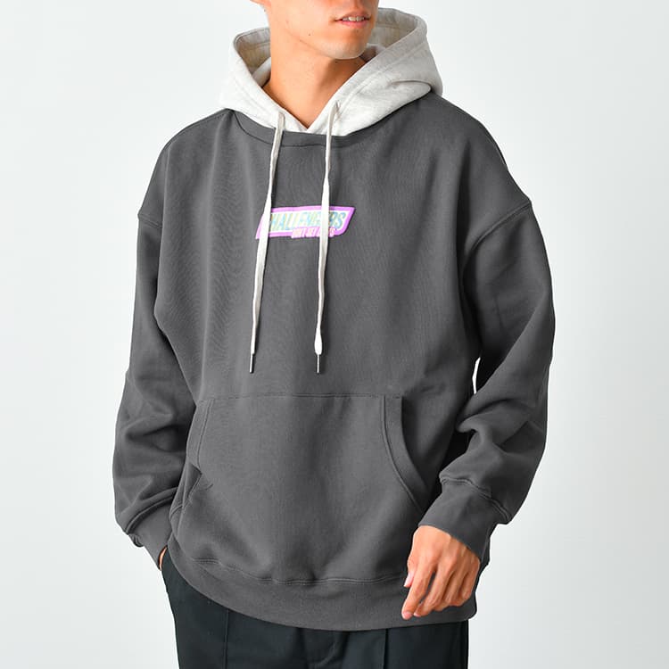 【OUTLET/返品交換不可】スウェパカ風ボックスロゴ裏起毛スウェットパーカー