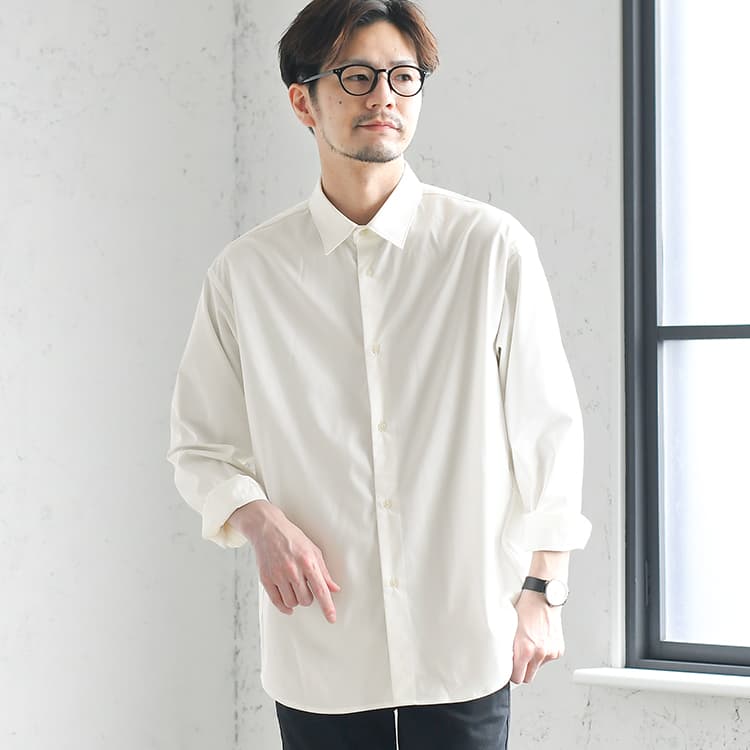 防しわストレッチ レギュラーカラーシャツ