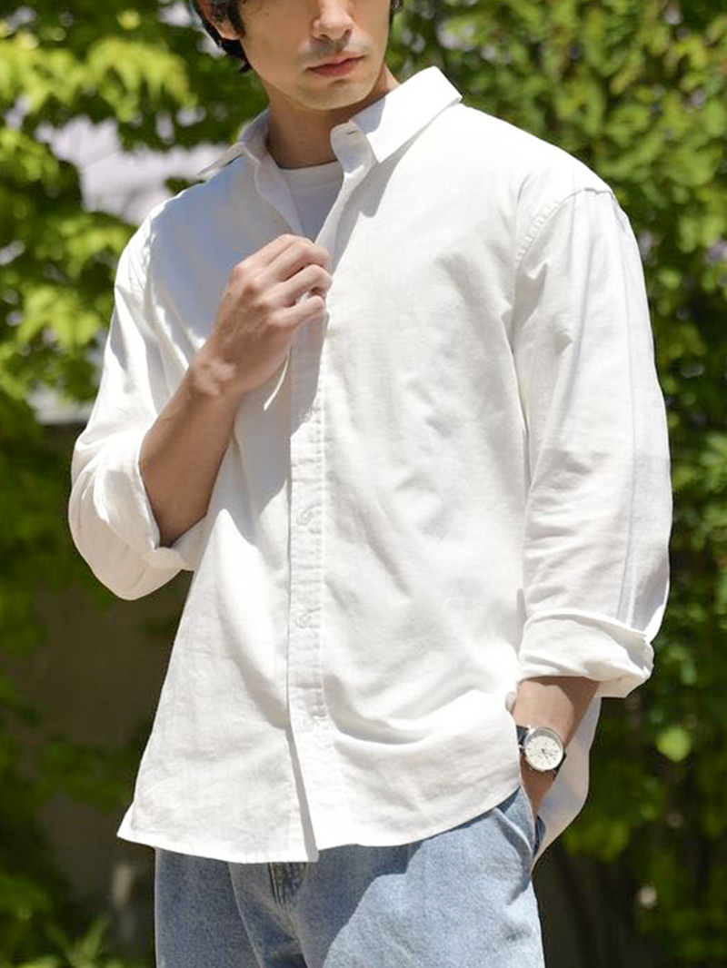 サマーコットンリネンシャツサムネイル（ホワイト）