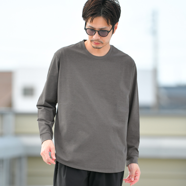 1枚でも着れる レイヤード用ロング丈長袖Tシャツ 裏起毛