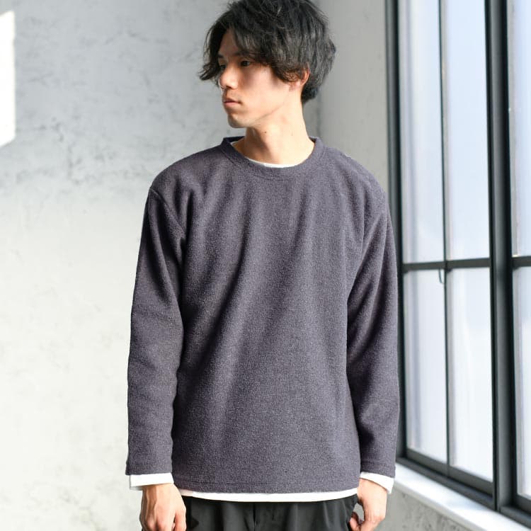 【2点セット】パイル裏起毛Tシャツ&長袖Tシャツ