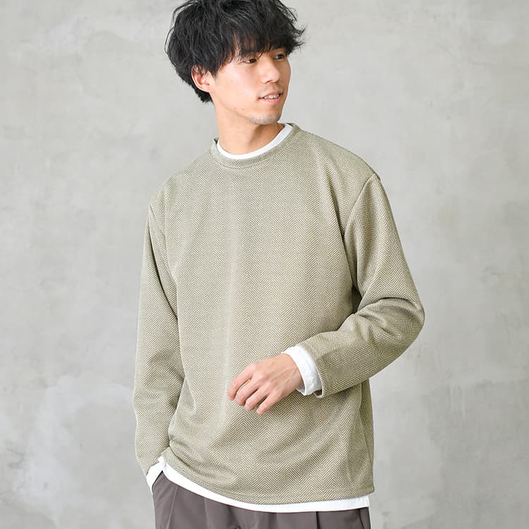 【2点セット】ヘリンボーン&モックネック