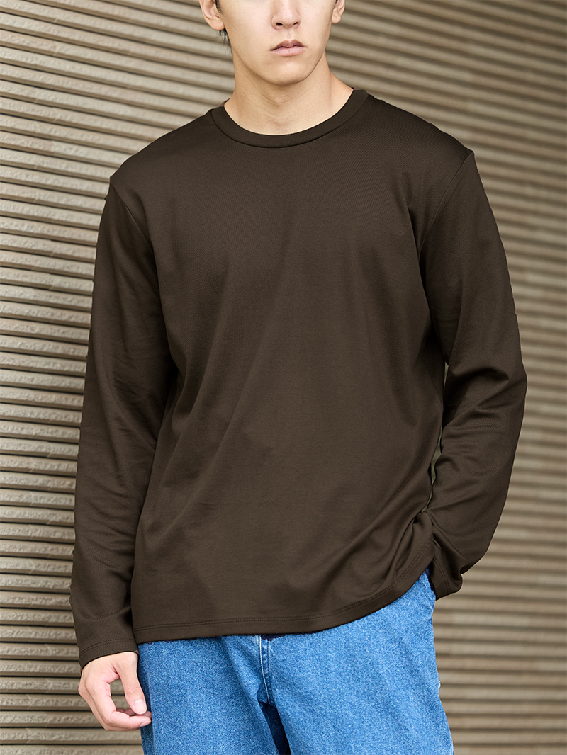 ハイゲージ長袖カットソーサムネイル／カラー：ブラウン