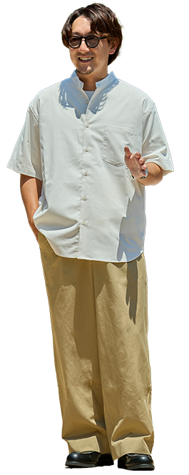 がっちり上半身をカバーするアイテムを使ったコーディネート