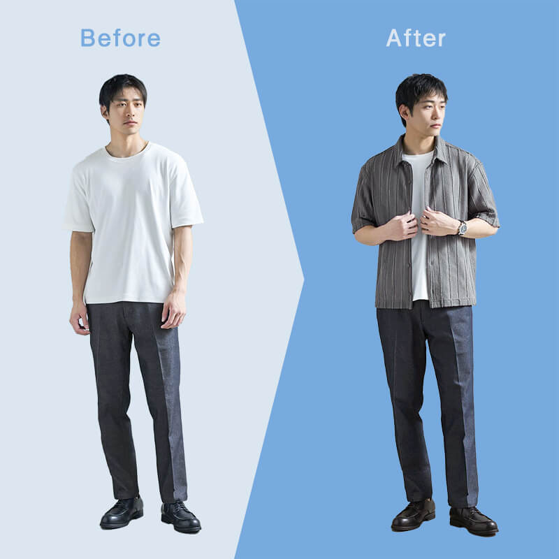 比較画像／味変トップス着用イメージ