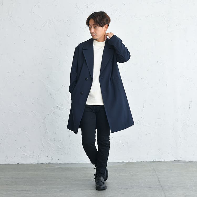 チェスターコートを使ったメンズ秋コーデ