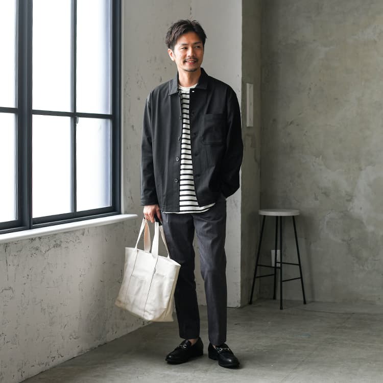 フレッシュさん得意のボーダーがアクセント！大人なモノトーンコーデ