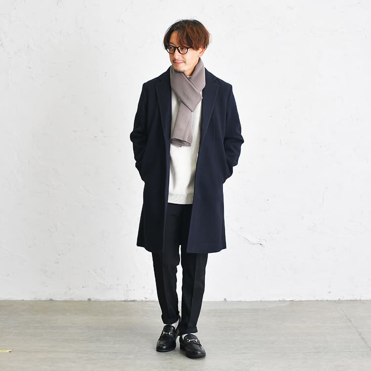 マフラーを使ったメンズコーデ