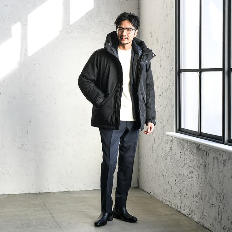 クールさんのスマートさが際立つダウンジャケットコーデ