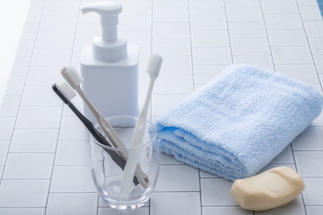 歯ブラシやタオルなどの洗面用具