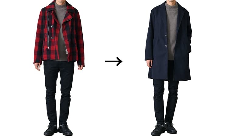 カジュアルとキレイめコーデの比較