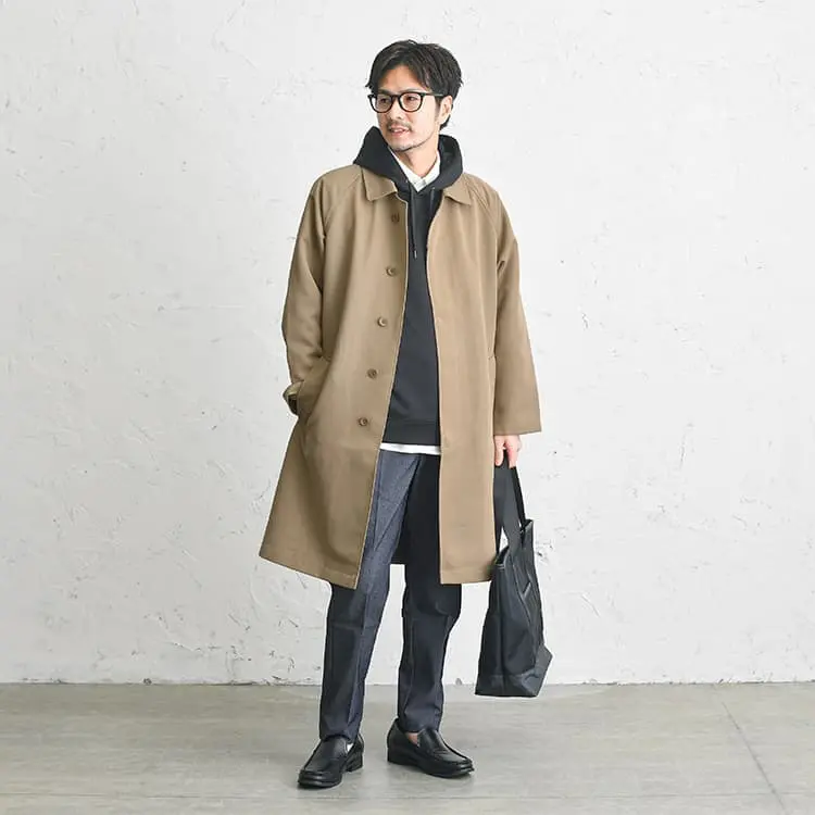 イヴサンローラン　ステンカラーコート　スプリングコート Yves Saint Laurent】イヴ・サンローラン カシミア100%WOOLステン