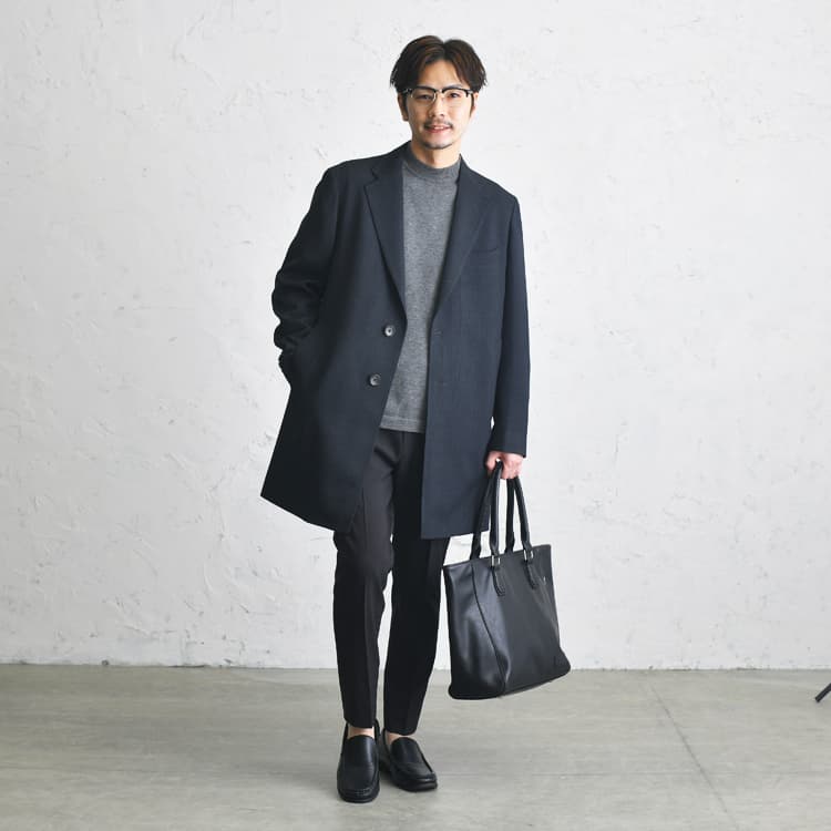 【高身長さん一押し】大胆なロング丈が似合うのは長身ならでは！モノトーンでまとめたモードスタイル。