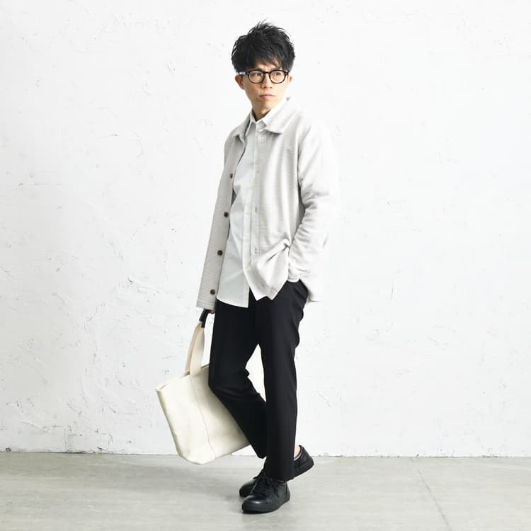 キレイめとカジュアルのバランスがちょうどいい！ワッフルジャケットが主役の春コーデ