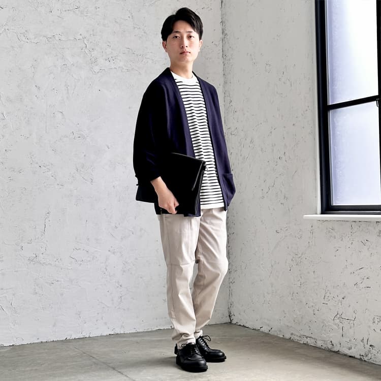 《ボーダー×カーディガン》デートにおすすめのきれいめカジュアル