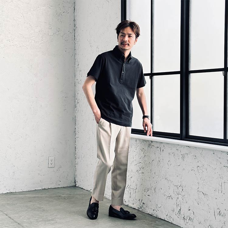 ポロシャツコーディネート