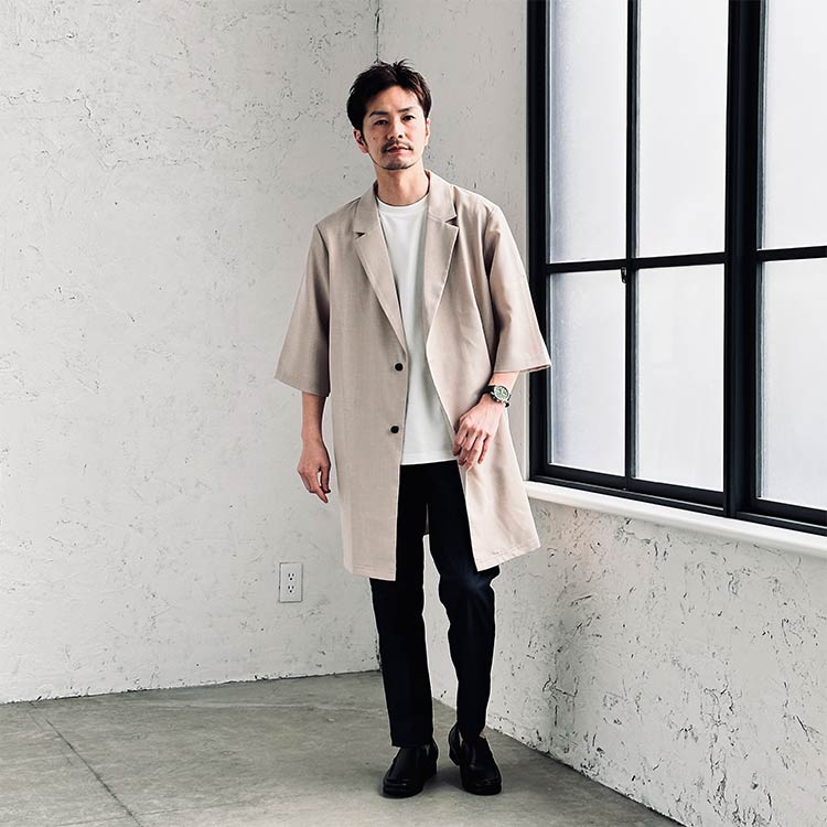 グレージュアイテムを使ったメンズコーデ