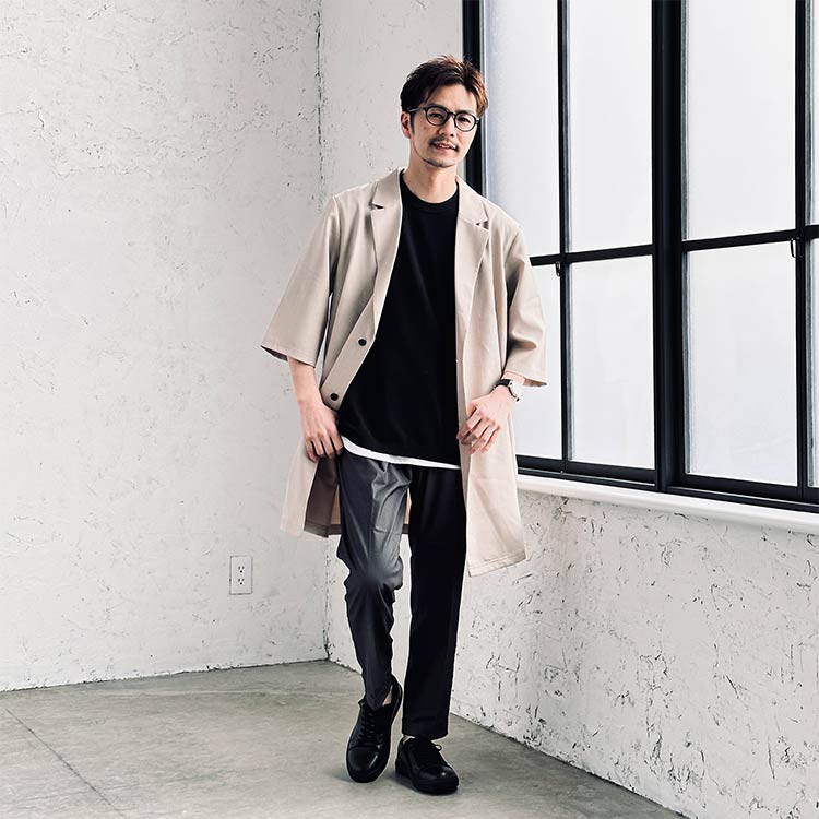 グレージュアイテムを使ったメンズコーデ