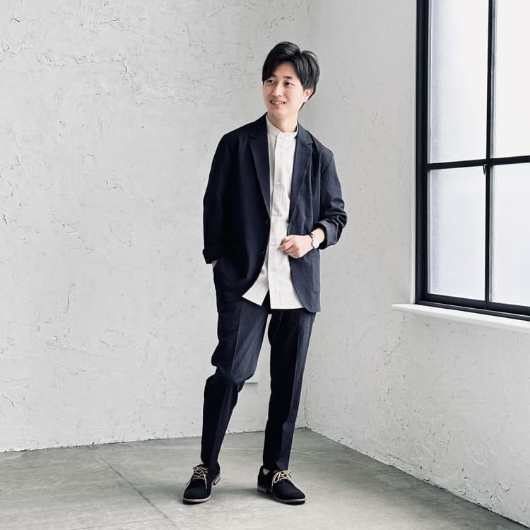 20〜30代必見！バンドカラーシャツで程よいキレイめ感を演出