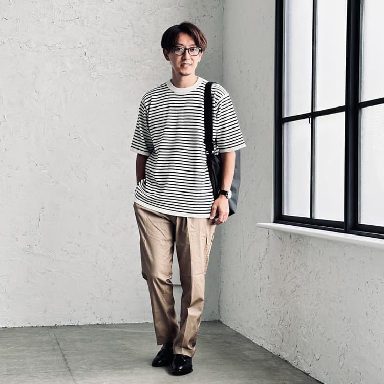 知的スタイル！ボーダー夏ニットのコーデ