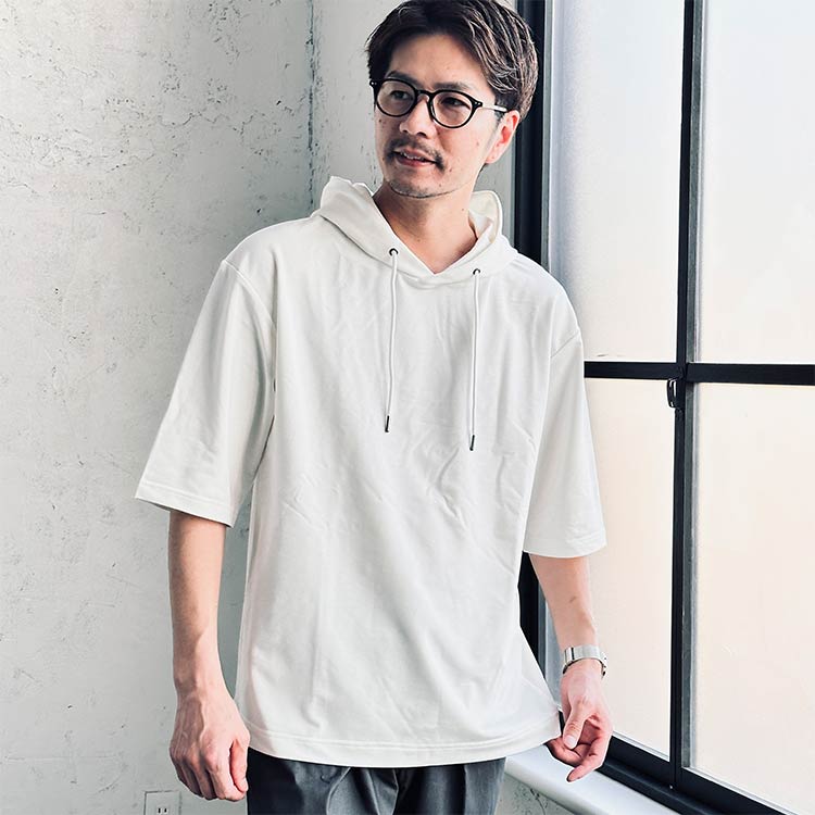 ミニ裏毛 半端袖Tパーカー