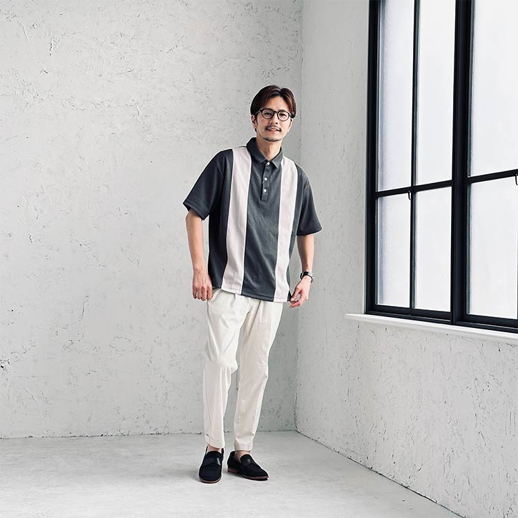 ポロシャツコーディネート