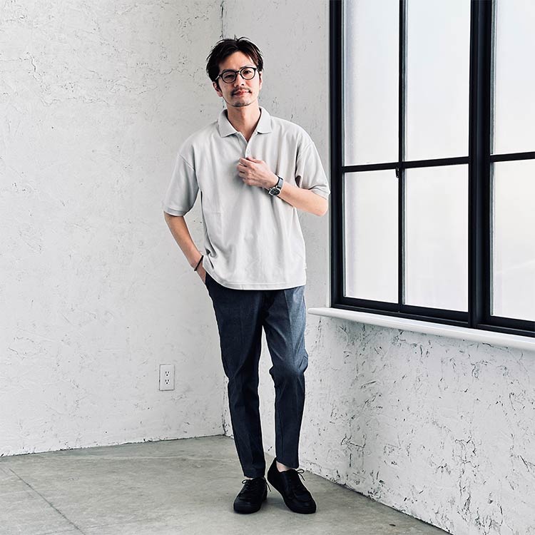 ポロシャツコーディネート