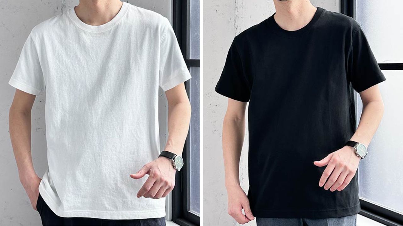 白Tシャツと黒Tシャツの比較画像
