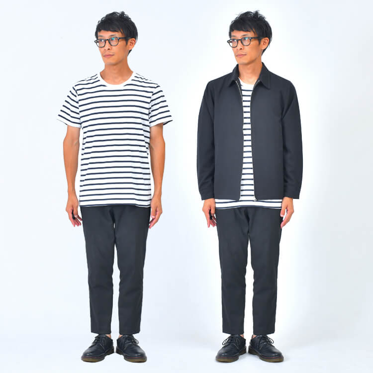 短め丈のアウター