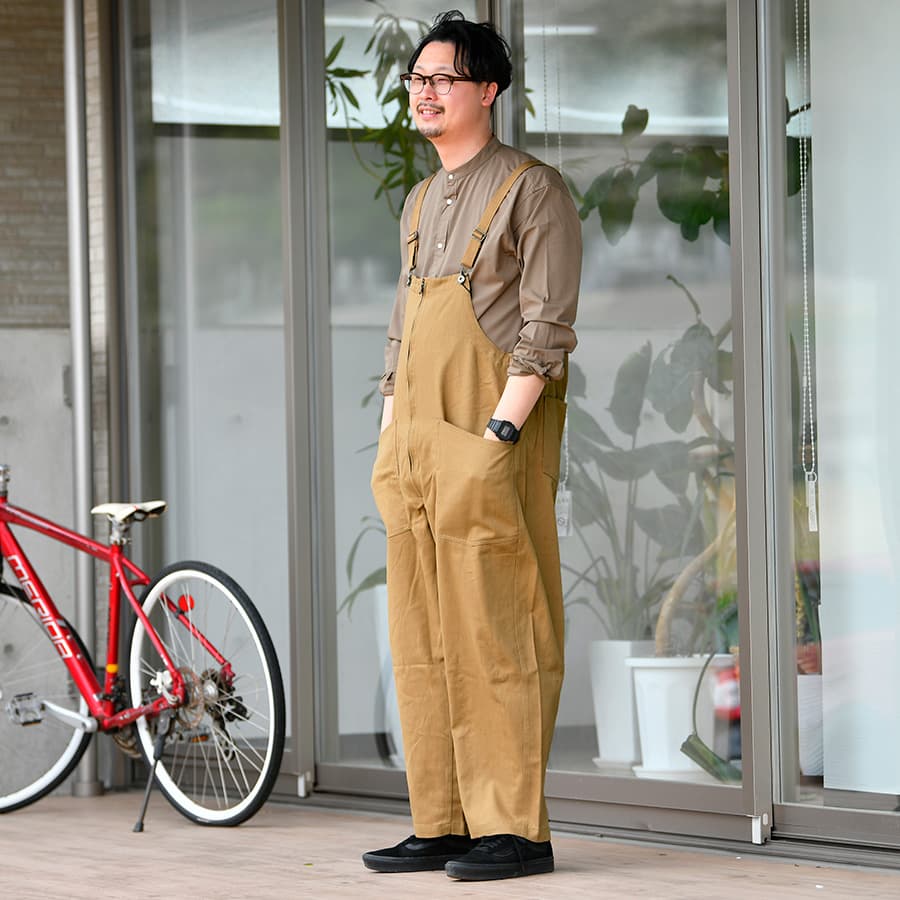 オーバーオールを使ったメンズアメカジコーデ