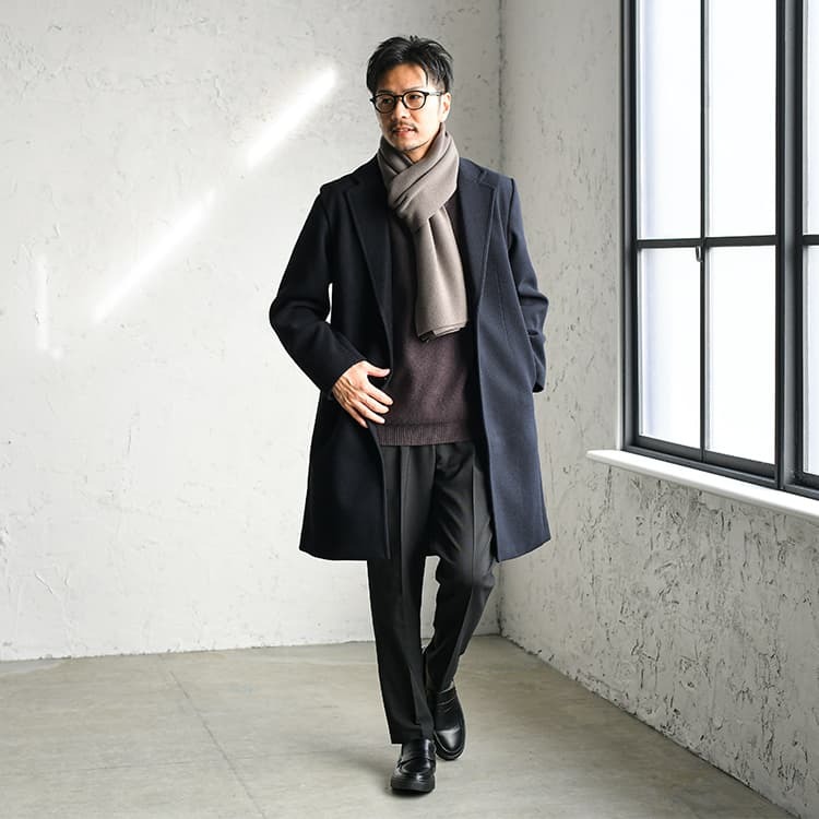 デートに適したメンズコートコーデ
