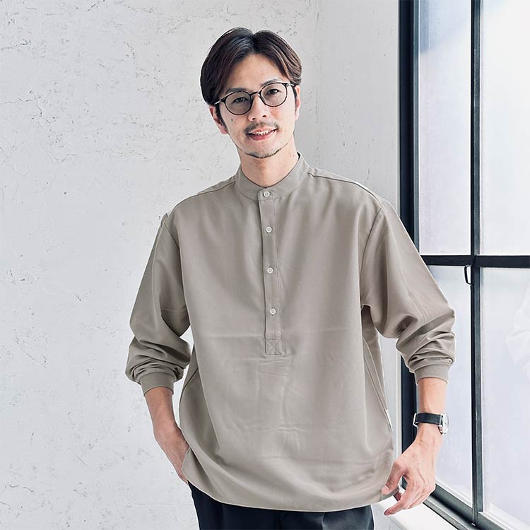 大人のオーシャンプルオーバーシャツ