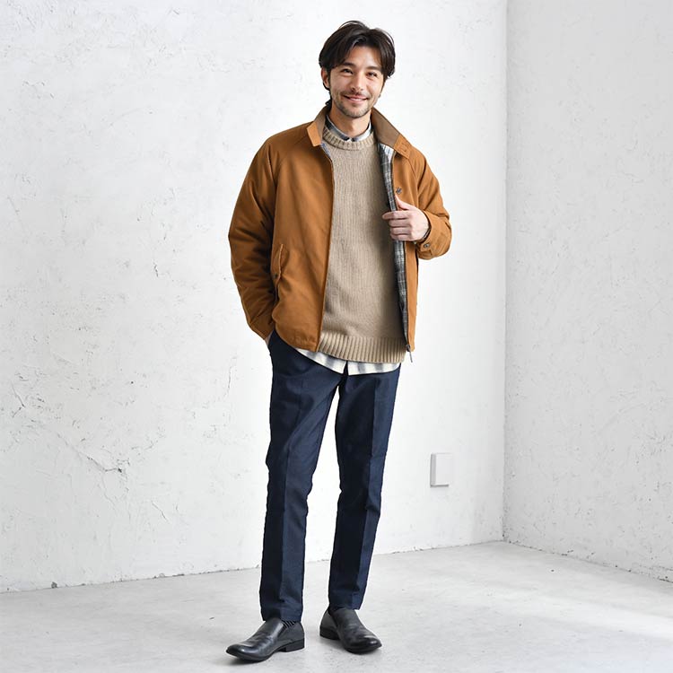 男らしいラフなブルゾンコーデ
