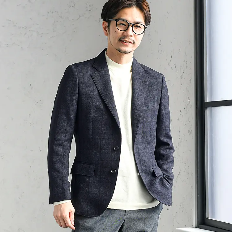 美品BEAMS F テーラードジャケット44 シャドーストライプ BEAMS F 秋冬