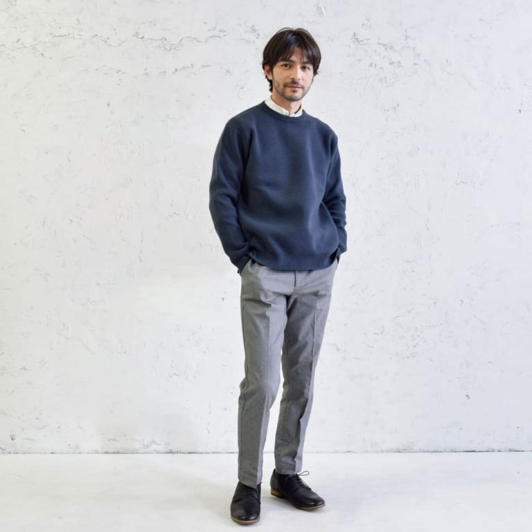 グレーデニムの、定番的な使い方。