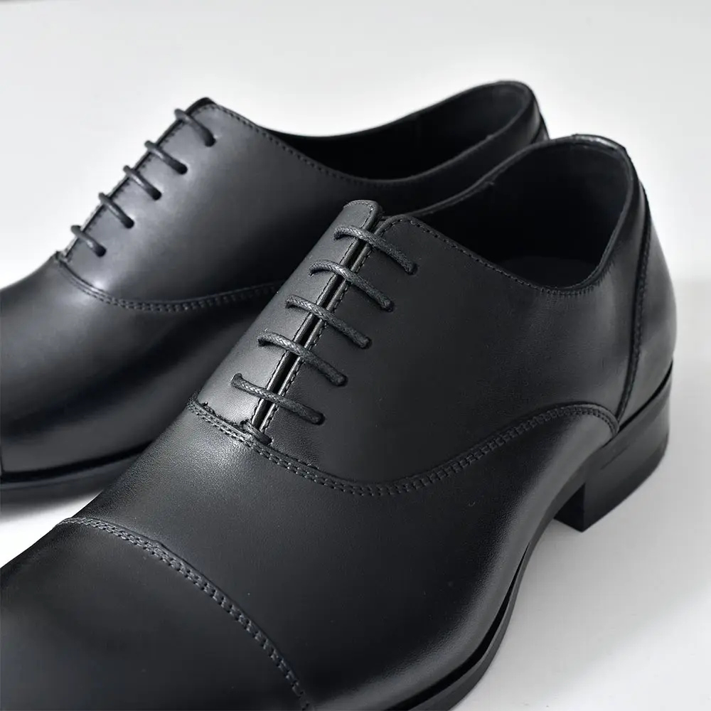 【美品】ムーンスター ビジネスシューズ Uチップ 紐 26cm ブラック 美品・箱あり】ムーンスター/本革ストレートチップ ビジネス